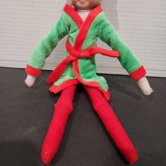 Christmas Red & Green Holiday Pajamas Robe and Belt Magic Christmas Elf Clothes - Picture 2 of 6